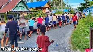 The tradition of launching wooden boats together