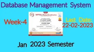 NPTEL Week 4 Database Management System Assignment 4 Answers | DBMS Week-4 Quiz Answers 2023 | NPTEL
