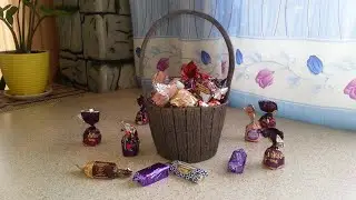 Корзинка из картона своими руками.Бросовый материал.Basket made of cardboard