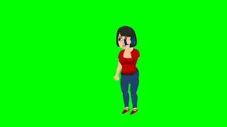 A girl talking on phone | Green screen animation | green screen cartoon | green screen character