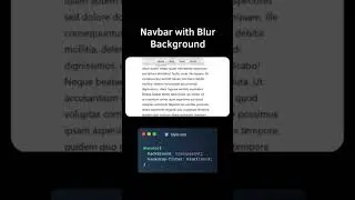 Be  a CSS pro!! 😎 Navbar with Blur Background 