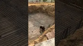 Isolated Footing Rebar Placement #shorts