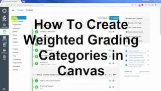How to Create Weighted Grading Categories in Canvas Instructure