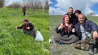 Oğlum ve gelinimle ailecek doğadayız❗️Çiğdem, teke sakalı, sirim derken poşetleri doldurduk 