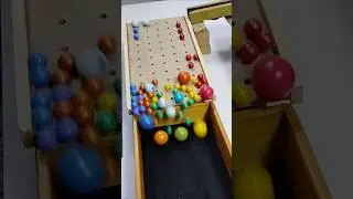 Marble Run Race ASMR - Wooden Wave Course Colorful Marbles #123 #marblerunrace #marblerun