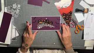 Tuto une carte Halloween  avec les fanions Action 🎃🎃🎃