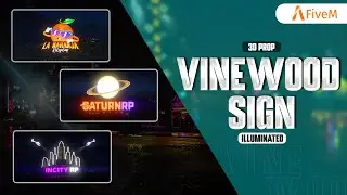 New Custom 3d Illuminated Vinewood Sign ! Fivem