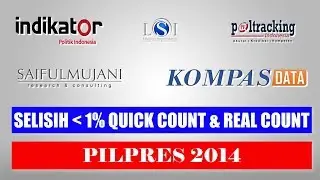 Selisih Kurang dari 1 persen Real Count KPU dan Quick Count 5 Lembaga Survei Pilpres 2014