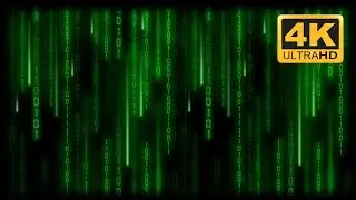 [4K] Dark Screen with Matrix Green Lines 🔋 Animated Background