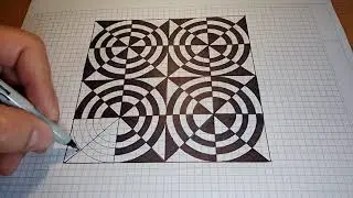 How to draw an amazing multi-circle optical illusion figure