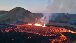 Meradalir Volcano eruption footage august 2022