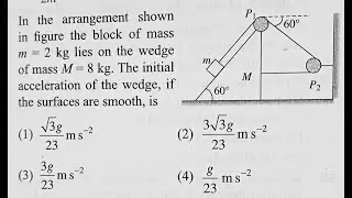 Mass Pulley Wedge System | Constraint Motion NLM #IIT #JEE #NEET