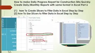 How to make Daily Report for Construction Site Part 6 /Create Slicers to Filter Data /Use Slicers