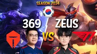 TES 369 vs T1 Zeus - 369 RYZE vs Zeus RUMBLE Top - Patch 14.11 KR Ranked MASTER | lolrec