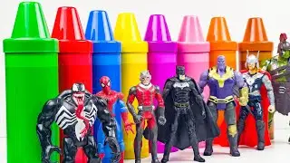 AVENGERS & DC SUPERHEROES CRAYON Surprise Iron Man Hulk Captain America Batman Venom Superman