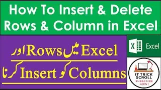 Insert or Delete Row, Column and Cell in Excel (Urdu / Hindi)