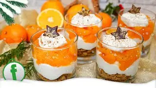 Schnelles Weihnachtsdessert mit Spekulatius, Mandarinen und Sahnecreme