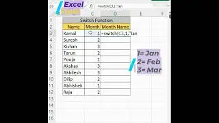Switch formula |switch function |Excel tips & tricks|@excel_graduate #shorts #excel_tricks
