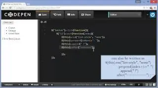 JQuery each, is , before, after, append and prepend events and methods discussed