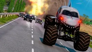 MONSTER TRUCKS - Attack the City | Epic Police Chase in BeamNG.drive