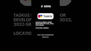 Taskus is hiring Junior Developer For 2021, 2022, 2023| #hiring #jobsearch