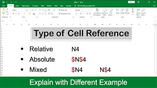 Cell Reference and its Types in Excel
