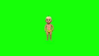 Baby Upin Funny Dance Green Screen