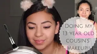 Glamming up my 13 yr old cousin | Light makeup