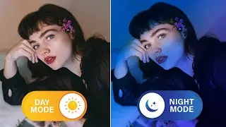 Hit 🔥 Popular tiktok photo edit! Night mode v.s. Day mode | best selfie photo editing