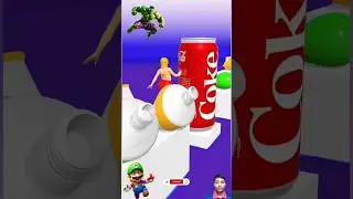 Sopdity Girl jumping reacted Hulk, mario, damege rocket, coca cola, belun, part 199