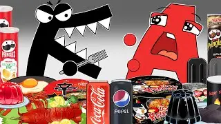Convenience Store BLACK RED Food Real Life Humanized Alphabet Lore F vs A MUKBANG | ANIMATION | ASMR