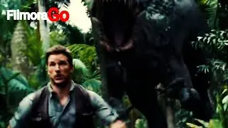 Jurassic world 2015 owen run away from indominus rex FilmoraGo.HD 4K