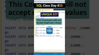 What is Unique Key in SQL | SQL Class Day #15 In Telugu #sql