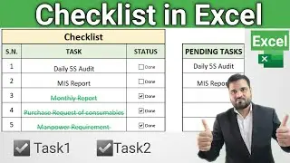 How to create an Interactive Checklist in Excel | How To Create Checklist in Excel | Todo List |