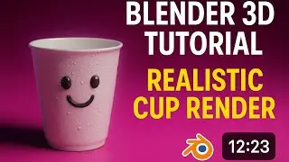Blender 3D Tutorial: Creating Realistic Pratik Cute Glass with Water Simulation | fluid simulation😇