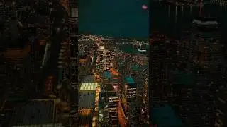 City view at night top building CN tower Toronto Canada 🇨🇦 #short #shorts #shortvideo #canada #viral
