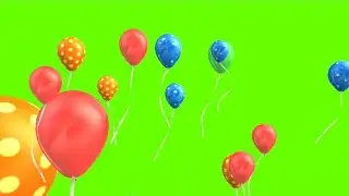 Balloons flying Green screen effect 
