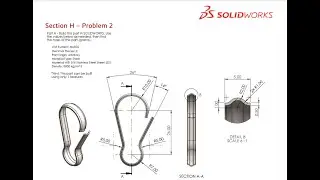 Solidworks CSWA Exam Practice | PART MODELLING | Section H - 2