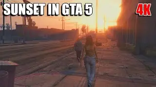 How Real Everyting Looks At Sunset - Beautifull 4K Streetview - GTA 5 Story Mode