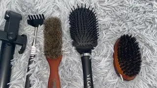 ASMR Cleaning my Hair brushes. Layered sounds.