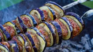 От такой вкуснятины мало кто откажется!!! БАКЛАЖАНЫ С ФАРШЕМ НА КОСТРЕ!! Ещё один шашлык!