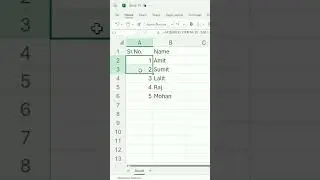 sequence function in excel #shorts