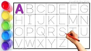 Alphabet, ABC song, ABCD, A to Z, Kids rhymes, collection for writing along dotted lines for toddler