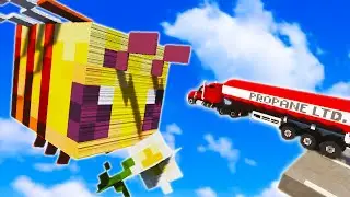 Cars vs Minecraft Bee – Teardown