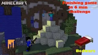Finishing game in 6 min challenge. Minecraft pe bedwars.