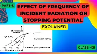 effect of frequency of incident radiation on stopping potential  explained in hindi
