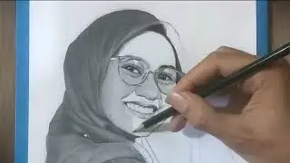 MENGGAMBAR WAJAH WANITA BERHIJAB DENGAN MUDAH - LUKISAN PENSIL