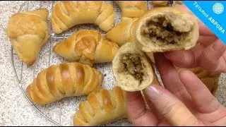 Пирожки из теста на закваске с мясной начинкой/Sourdough pastry pies with meat filling