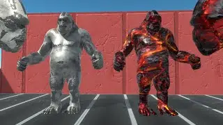 METAL GORO VS MAGMA GORO | in impossible maze| animal revolt battle simulator