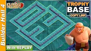 NEW BEST Builder Hall 4 Base with REPLAY | BH4 base COPY LINK | Clash Of Clans